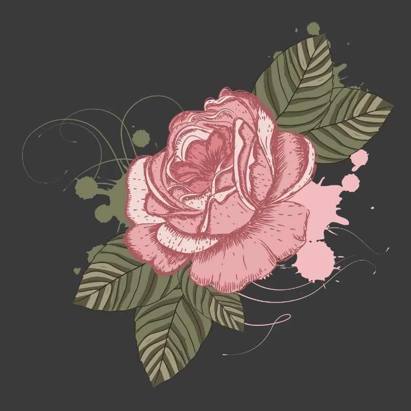 Nostalgic vintage rose with graffiti elements
