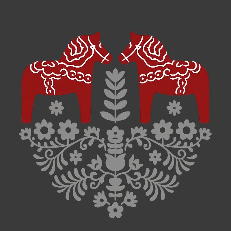 Dala Pferd – Skandinavische Folklore in Grau