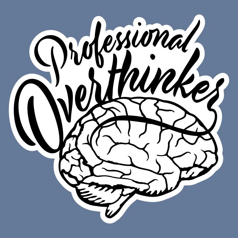 Professional Overthinker Funny Brooding Anxiety Logo