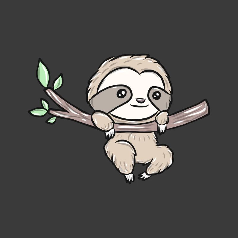 Sloth on a branch – Cute tree design