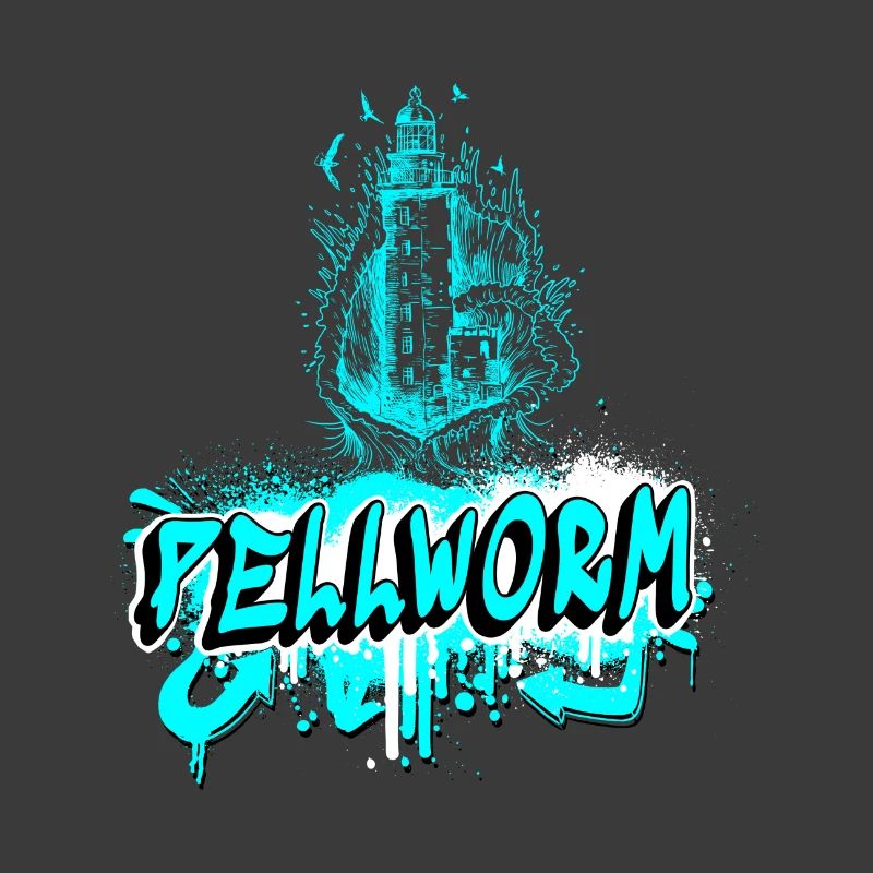 Pellworm Leuchtturm Graffiti Design