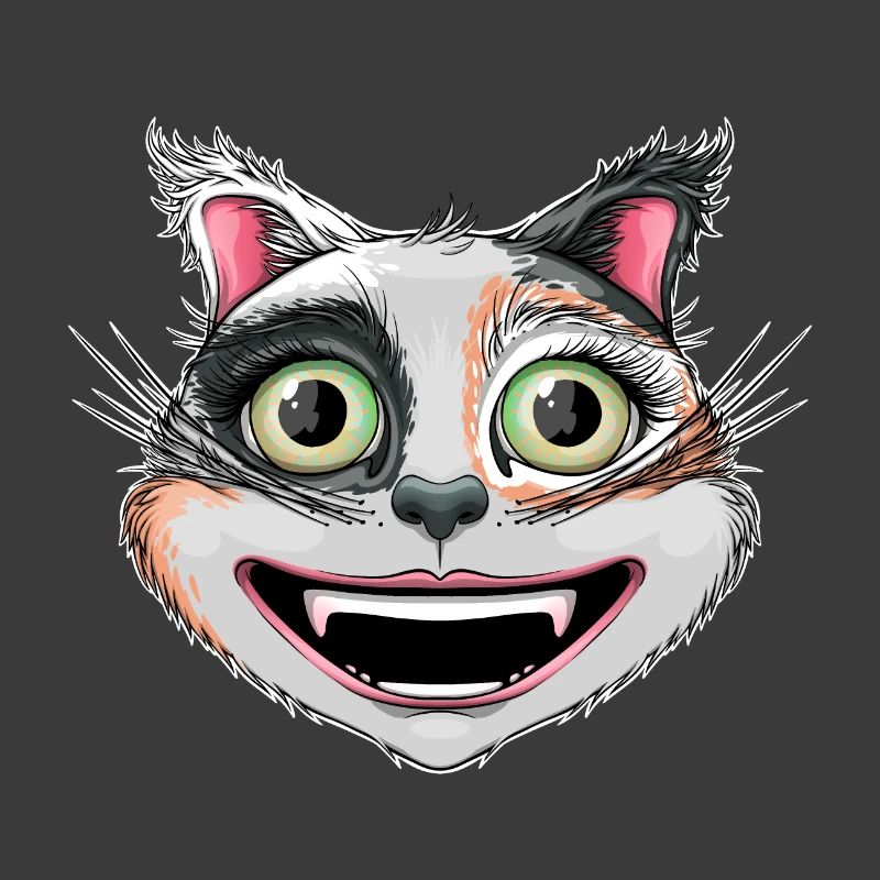 Glückliche Katze mit Kattun