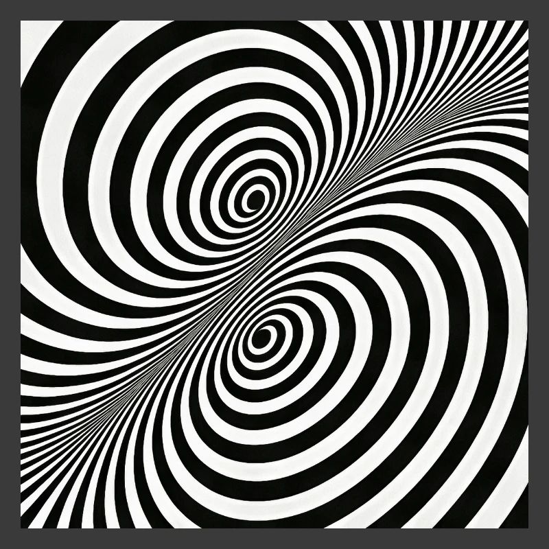 Optical Illusion Spiral Pattern in Black and White