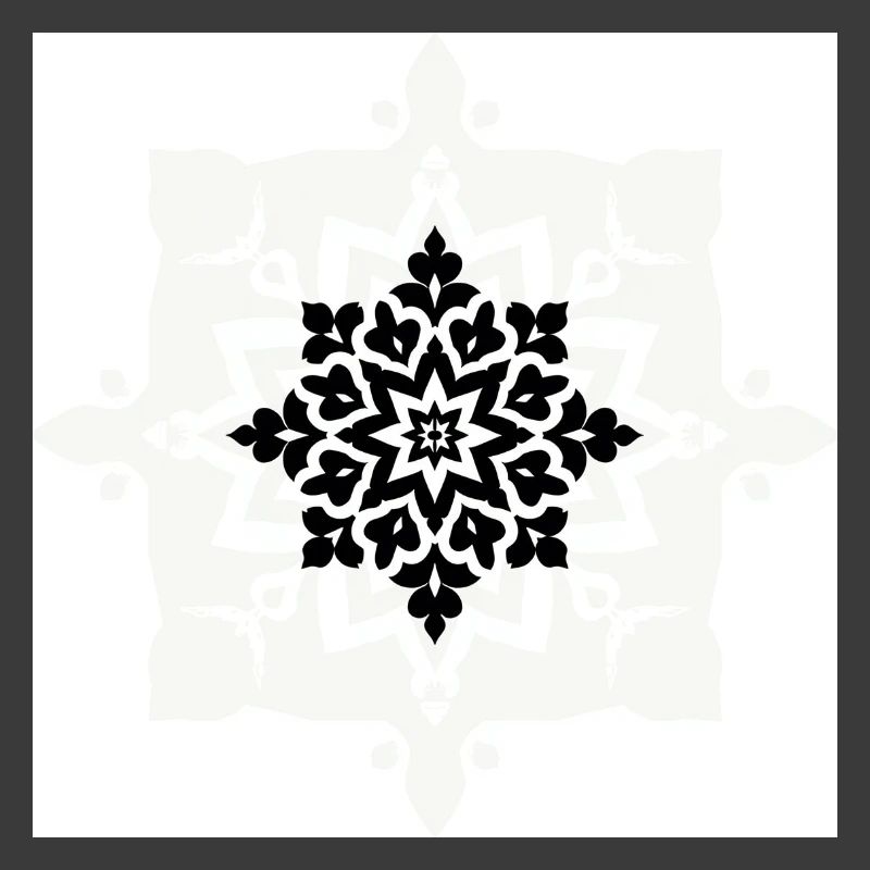 Motif complexe de mandala noir et blanc