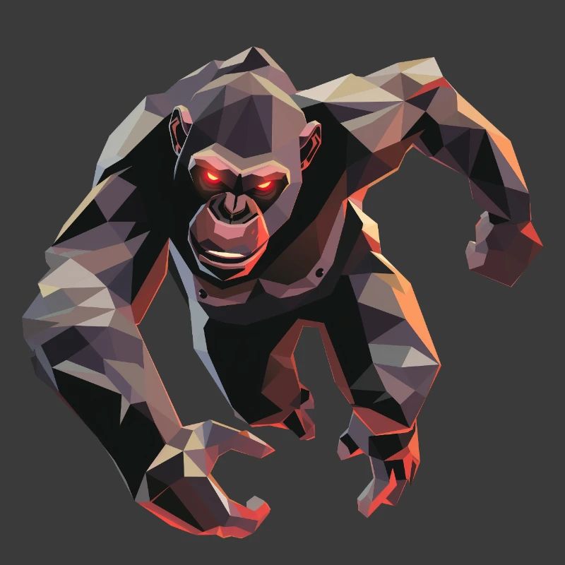 Gorille dans le style low poly