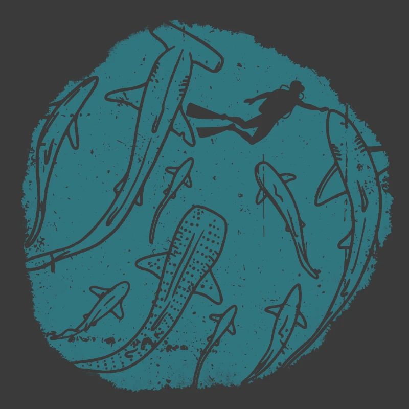 Deep Ocean Silhouette Circle