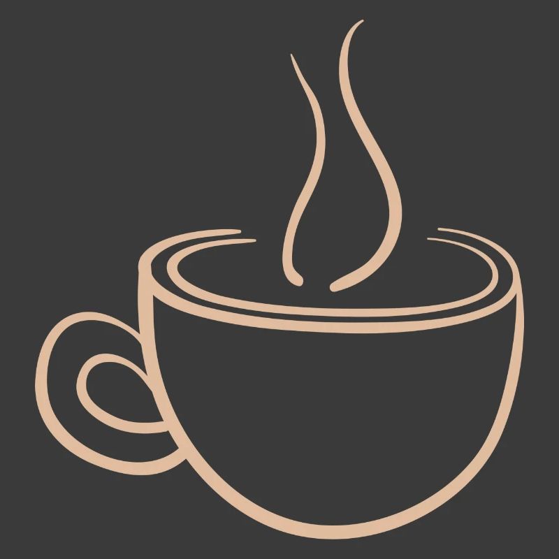 Steaming Coffee Mug Minimal Design
