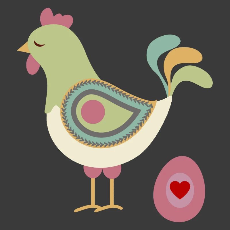 Chicken with easter egg