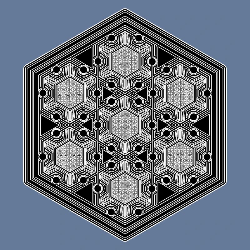 Psytrance Goa Techno Rave Geometry Hexagon Pattern