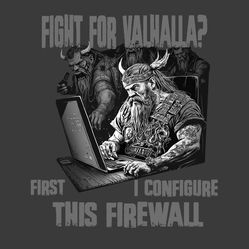 Firewall first Wikingerprogrammierer schwarz weiss