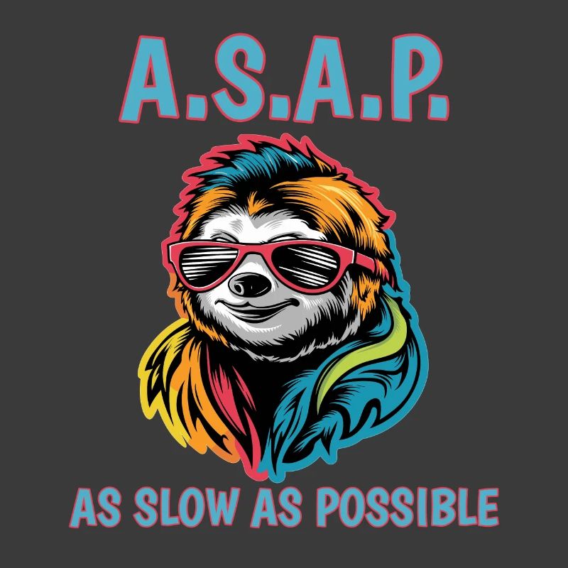 ASAP As Slow As Possible Cool Sloth Fun Quote