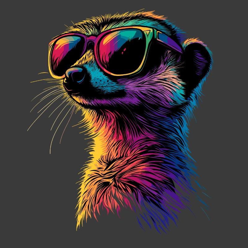 Erdmännchen Sonnenbrille Bunt Süßes Erdmännchen
