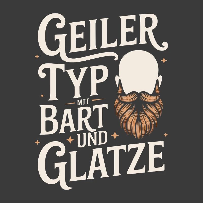 Geiler Typ Mit Bart & Glatze Glatzkopf Bartträger
