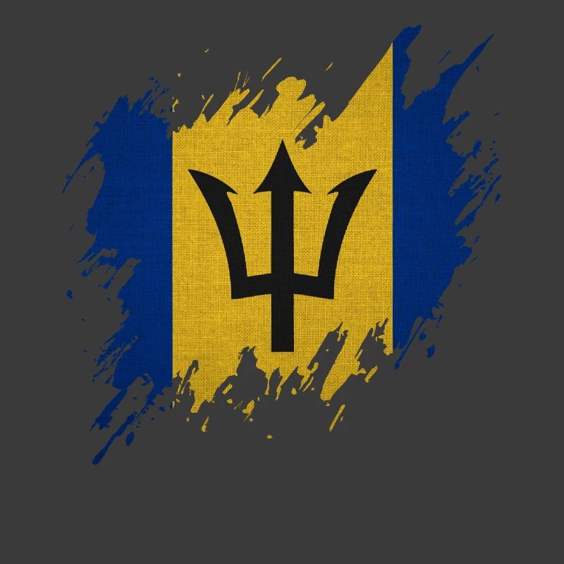 Drapeau de la Barbade, style déchiré