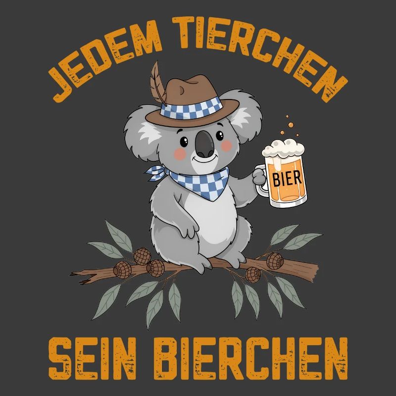 Jedem Tierchen sein Bierchen Koala Bär trinkt Bier