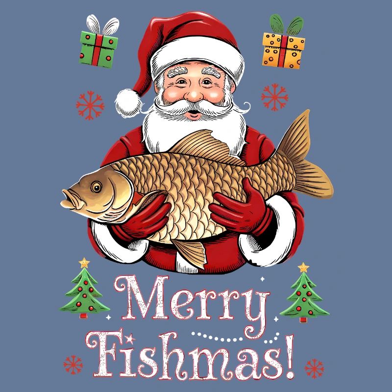 Pulls de Noël Pêcheur Carpe de Poissons Joyeuse