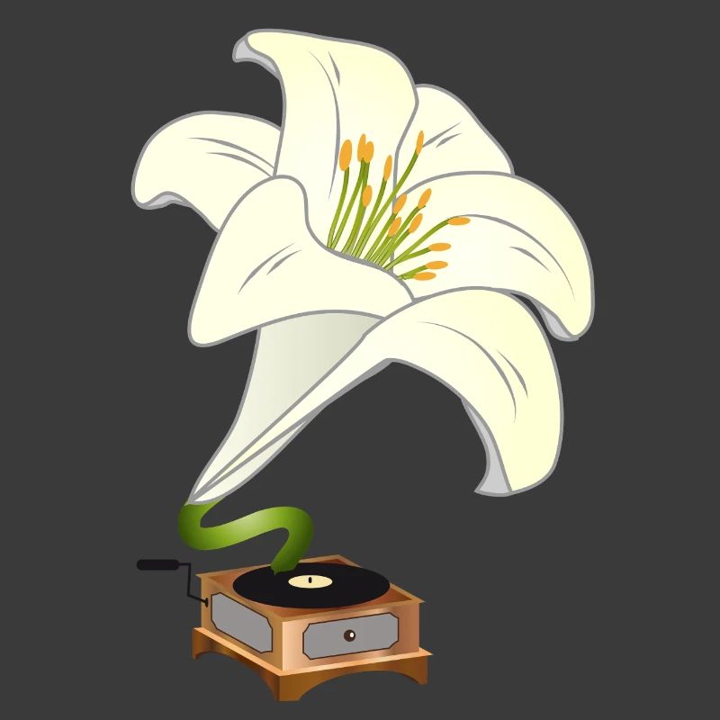 Lilie als Grammophon – Nostalgisches Blumendesign