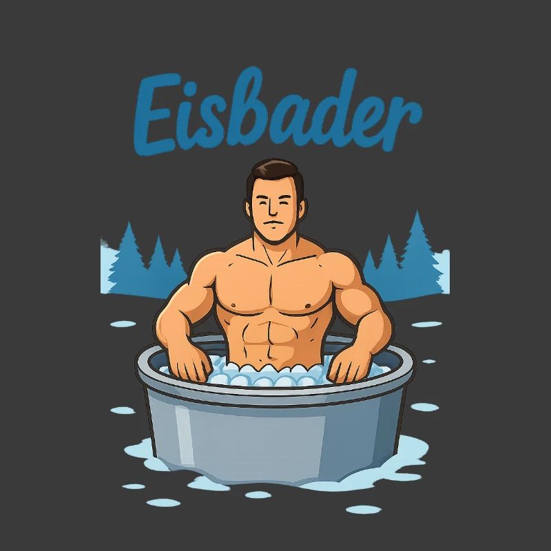 Eisbader Muskelmann im Eisbad