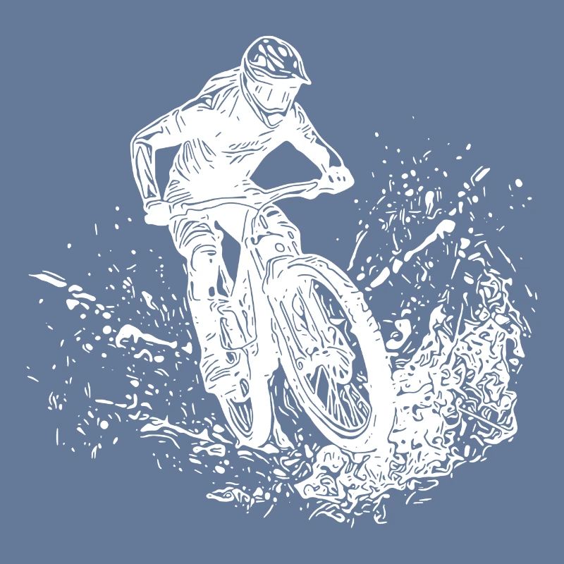 Berg Mountainbiker Schlamm Spritzer Abfahrt