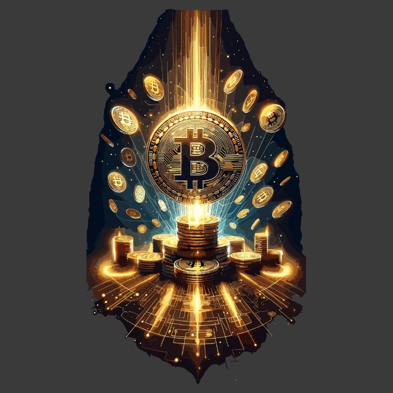 Bitcoin Explosion Digital Artwork