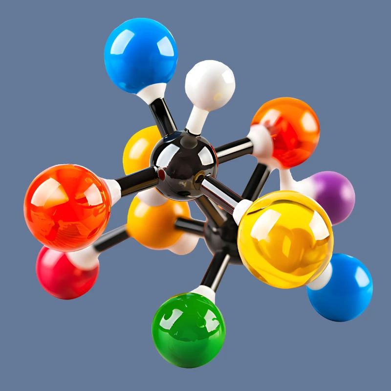 Modèle de structure moléculaire coloré