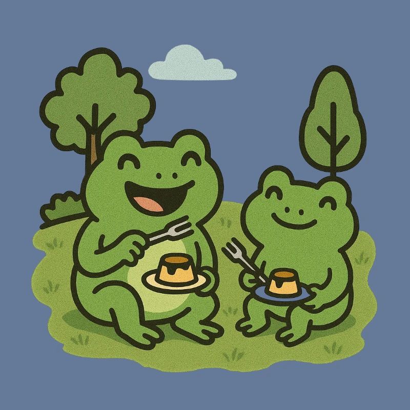 Eating pudding with a fork - frogs