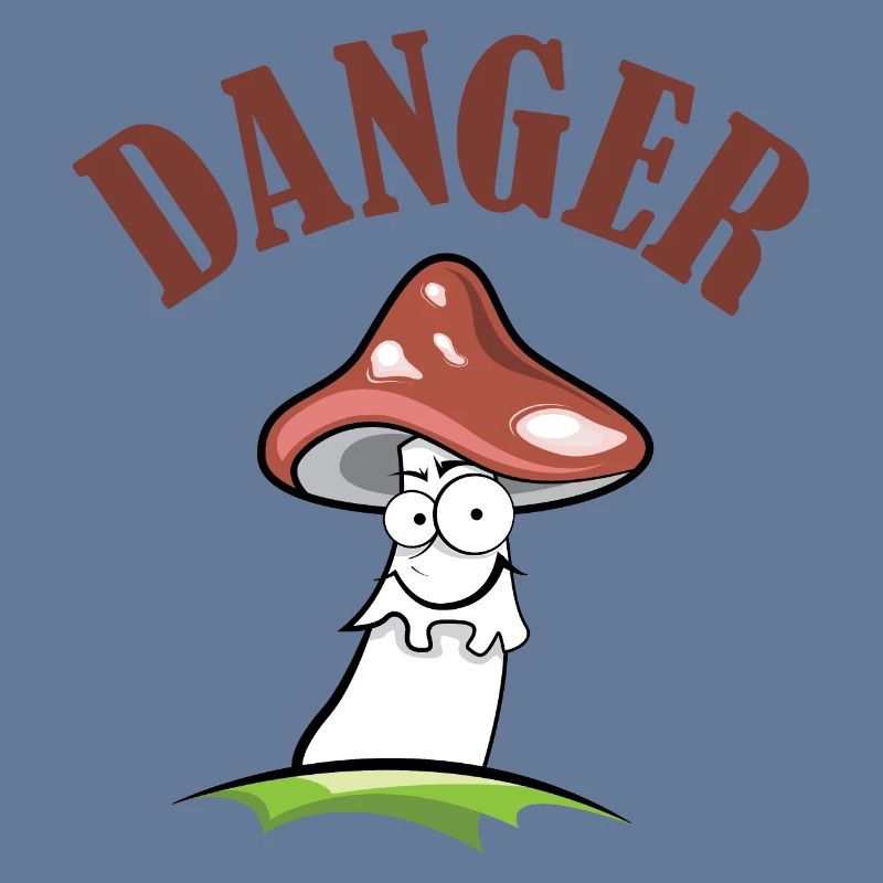 Toadstool danger symbol comic funny