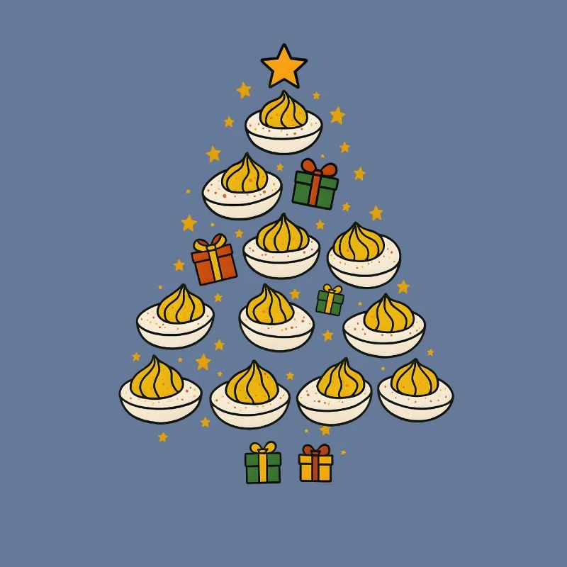 Deviled Egg Christmas Tree Funny Holiday Design