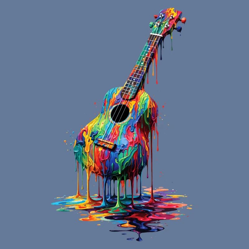 Ukulele with dripping paint