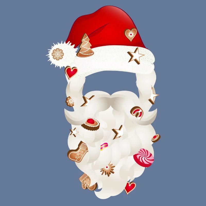 Barbe du Père Noël parsemée de biscuits de Noël