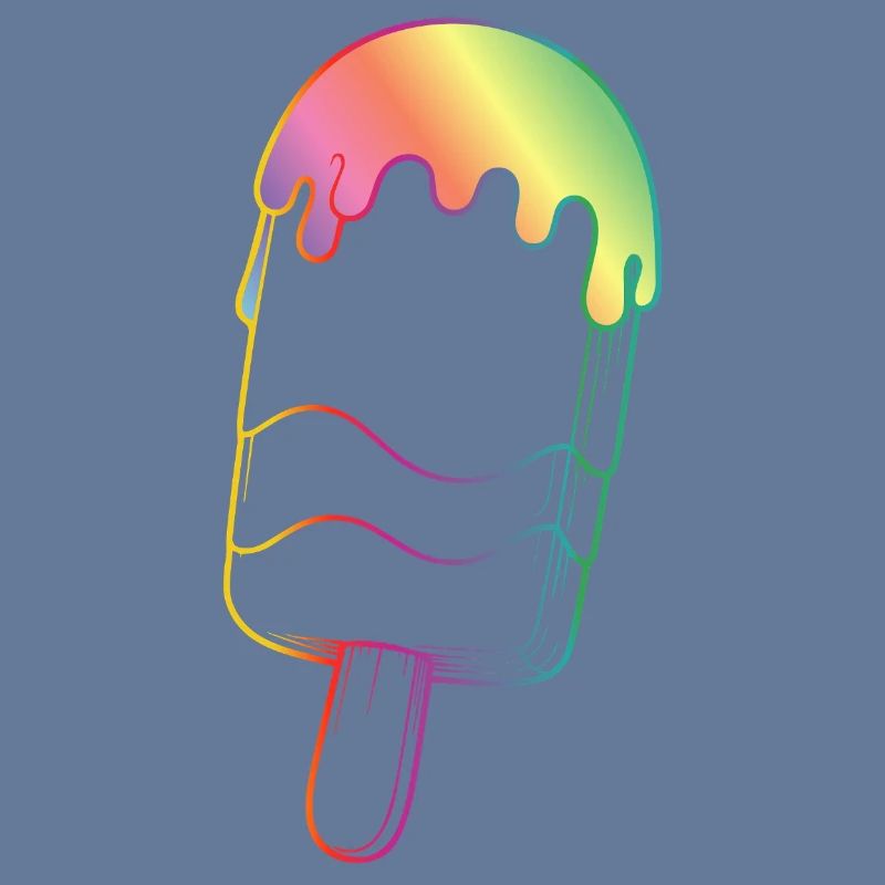 Regenbogen Eis Outline Neon Style 