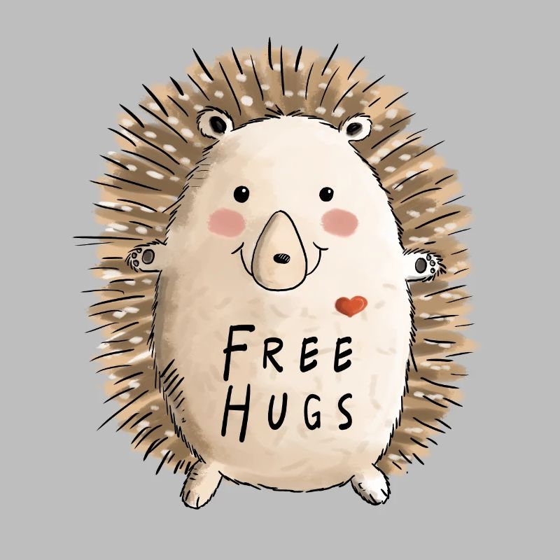 Free Hugs Igel I Kinder Comic Geschenk Herbst