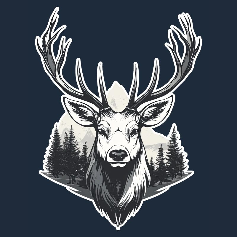 Deer Head Forest Landscape