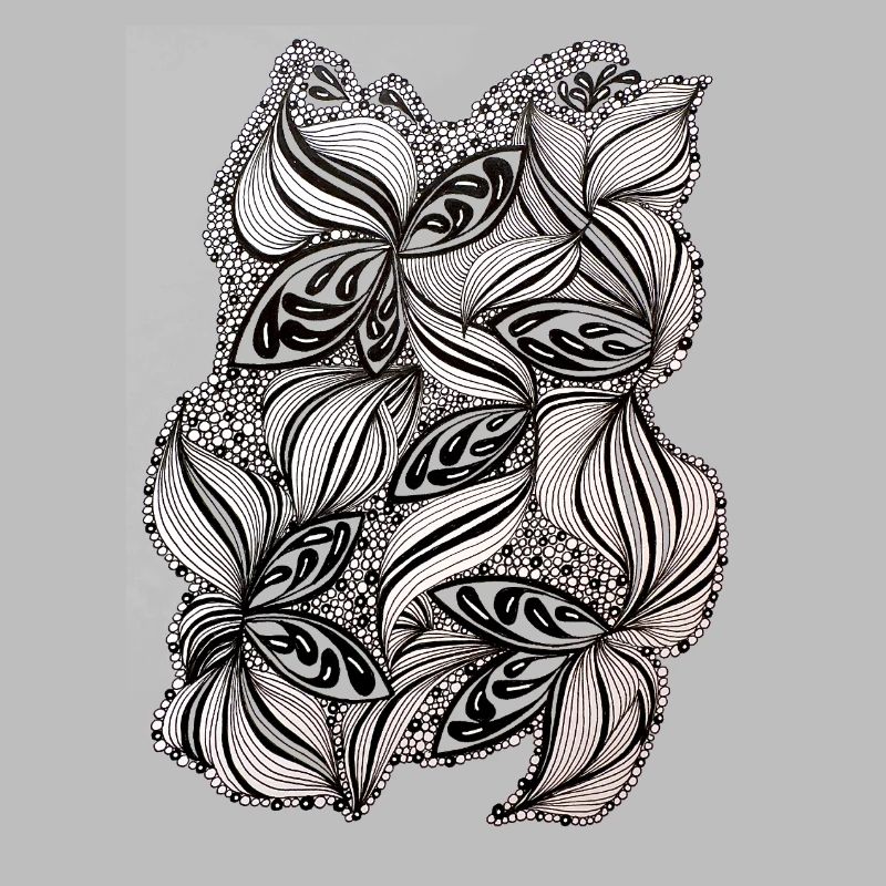 Black and white leaf pattern