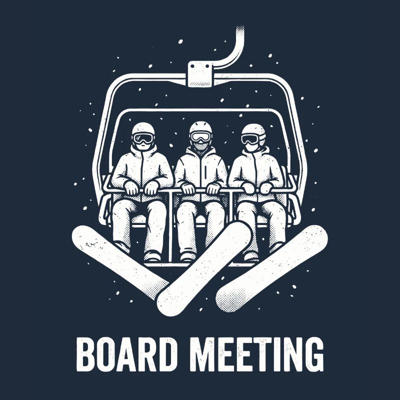 Vorstandssitzung Snowboard Sessellift Retro