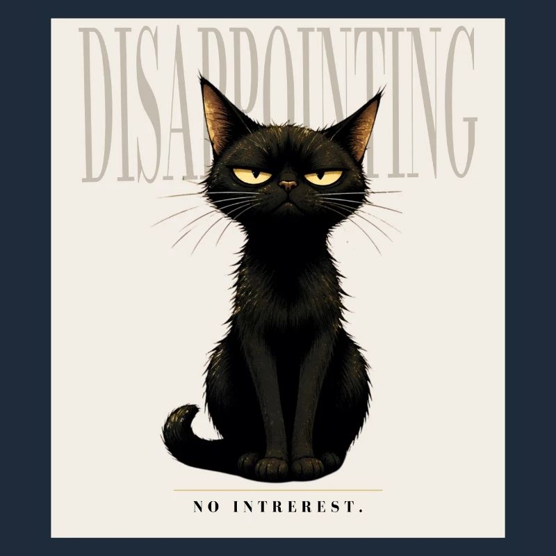 Décevant. – Dessin sarcastique du chat noir