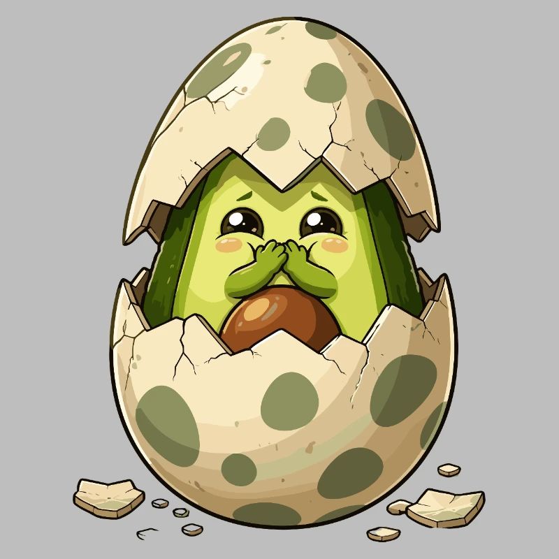 Avocado chicks from eggshell