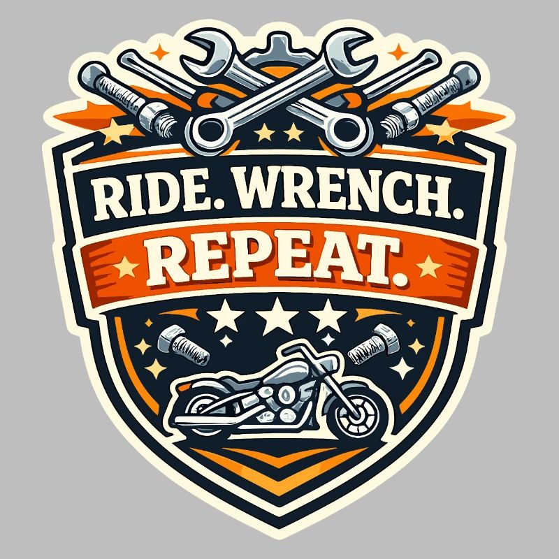 Ride Wrench Repeat Motorcycle Patch