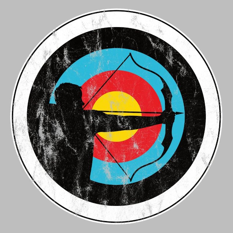 Archer and bowman with target archery