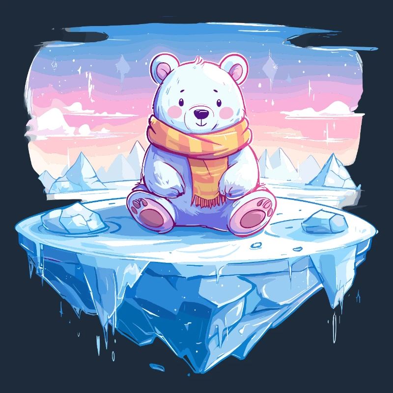 Polarlicht-Bär auf Eis