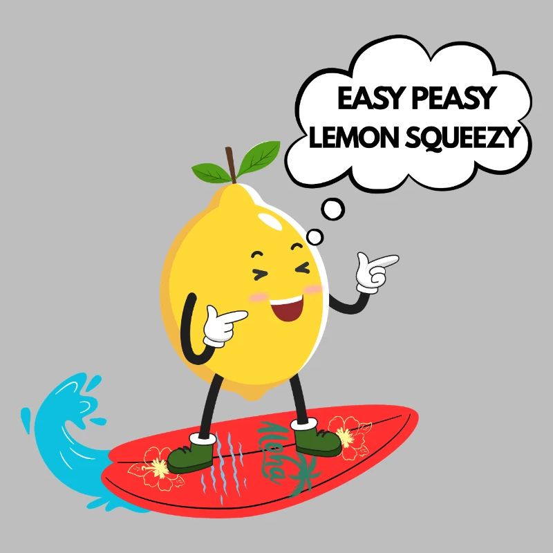 Humorous lemon surfer