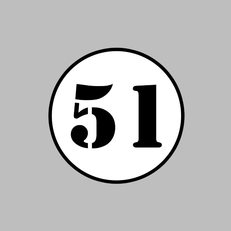 NUMMER 51 Einundfünfzig Geburtstag Geschenk