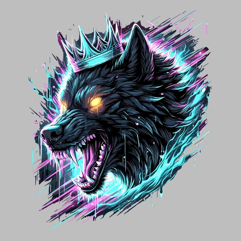 Königlicher Wolf Synthwave