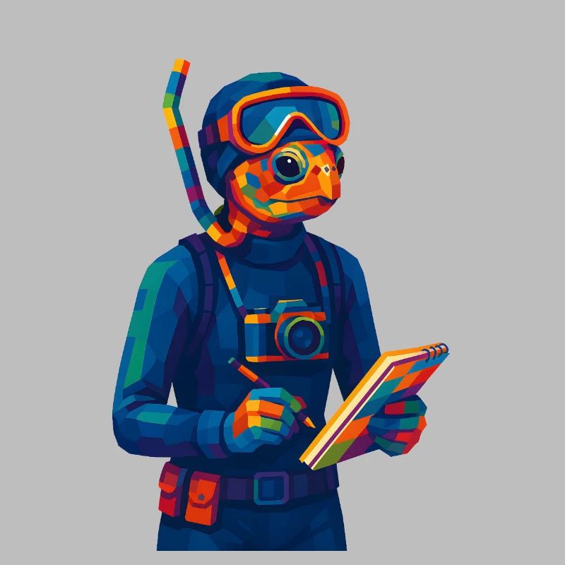 WPAP Polygon Style Animaux - Biologiste marin