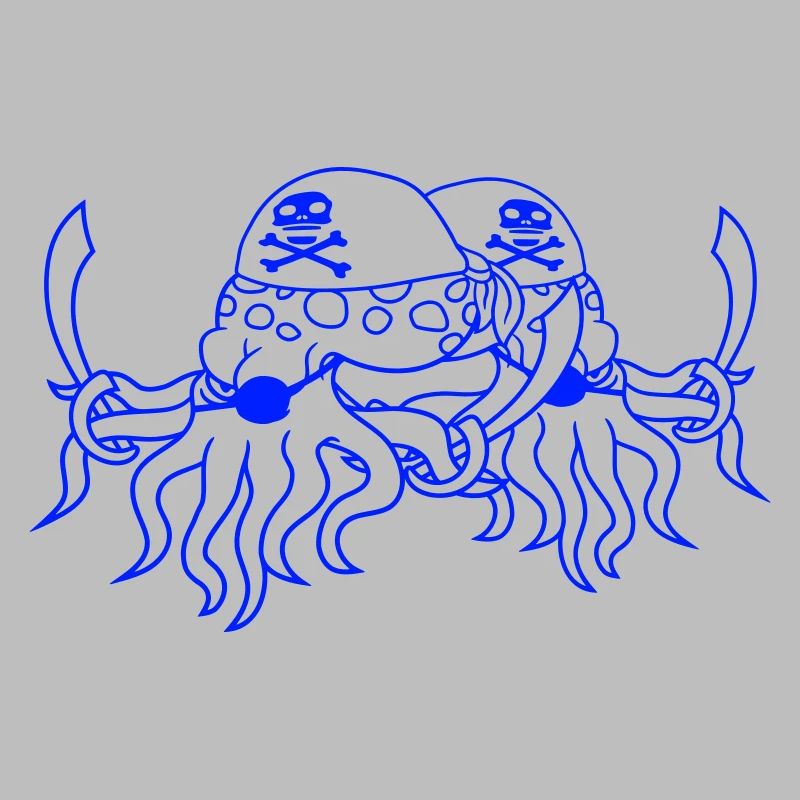 2 Evil Octopus Pirate Cephalopod Octopus Squid