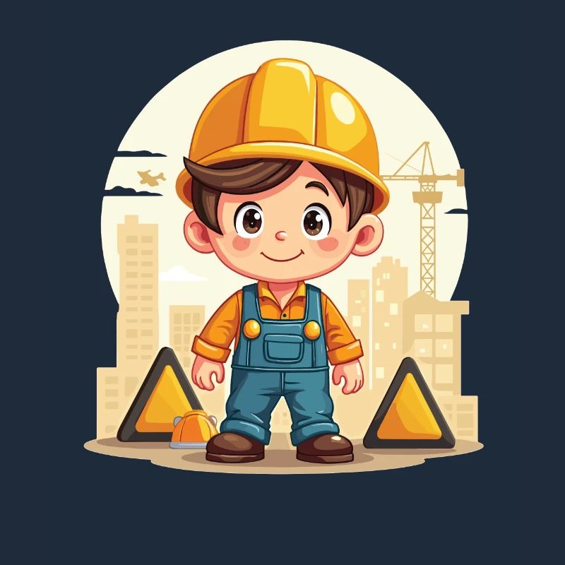 Construction Worker Design – Cute Motif for Kids