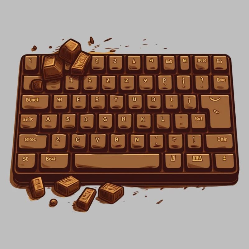 Chocolate Keyboard PC Nerd wasd Chocolate Keys