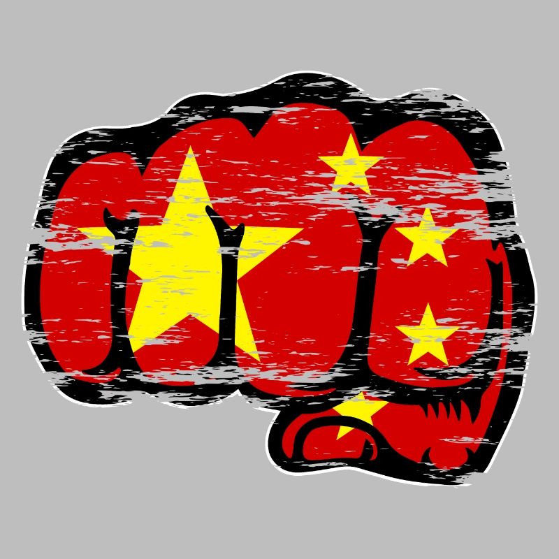 Chine drapeau main poing utilisé