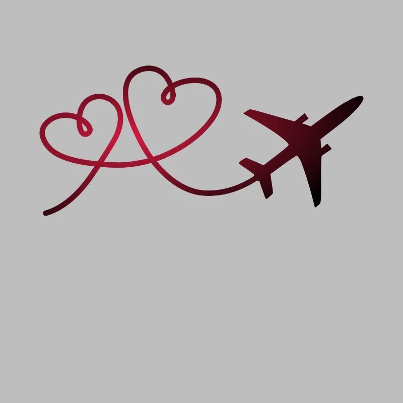 Airplane aviator with heart