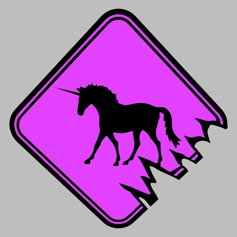 Unicorn Warning Sign Danger Caution Cute
